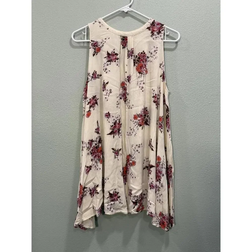 Free People Boho V-neck Floral Tunic Dress, Women's XS